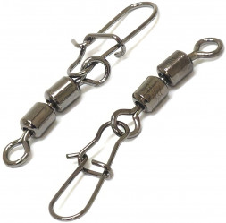 Вертлюг двойной с застежкой Namazu HS 2X ROLLING SWIVELS WITH NICE SNAP, цв. BN, р. 7, test-10 кг уп