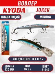 Воблер KYODA Joker Minnow-130F длина 13,0 см вес 16,5 гр цвет P1242 заглубление 0,1-0,7 м