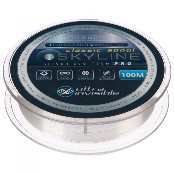 Леска SPRUT Skyline Fluorocarbon Composition EvoTech Classic Silver 0.455 100м