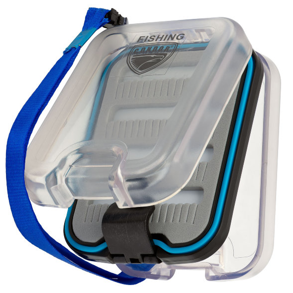 Коробка двусторонняя для мух и мормышек со шнурком 90х70х35 мм C-008 / ZY-14