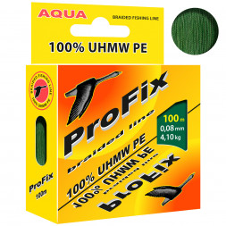 Леска плетеная Aqua ProFix Dark green 0.08 100м