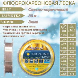 Леска SPRUT Skyline Fluorocarbon Composition Classic Gold 0.285 30м